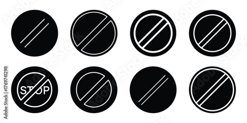 stop button minimal icon set