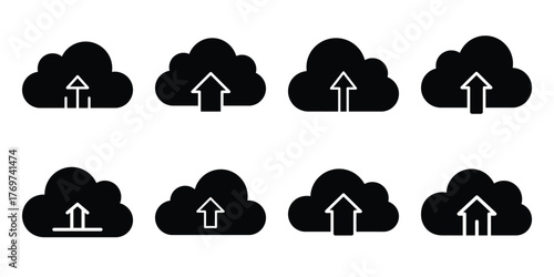 upload cloud minimal icon set