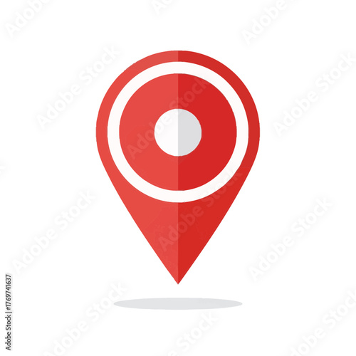 Red location pin icon with concentric circles on white background. Free Download Red location pin icon with concentric circles on white background. - GFXLoad