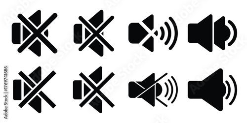 volume mute minimal icon set