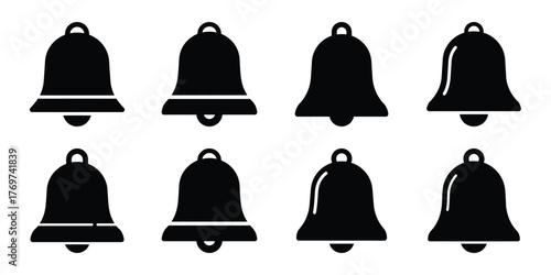 bell minimal silhouette icon set
