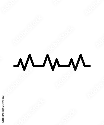 Black Outline Heartbeat Monitor Line Graph
