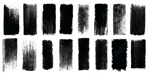 Collection of distressed grunge paint brush stroke textures perfect for abstract backgrounds and graphic design