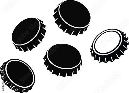 Black Silhouette Bottle Caps Collection