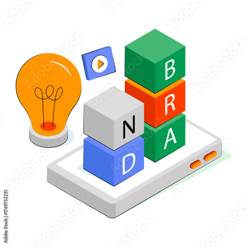 A colored design illustration of brand identity 