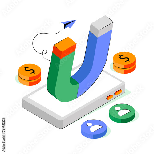 Premium download illustration of attract money