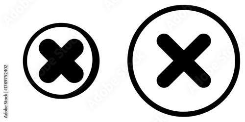 Circle Red X mark icon symbol’ is represented as a flat modern illustration