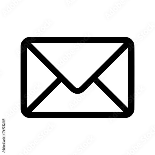 A simple icon featuring a black and white envelope is used to represent communication through email or mail