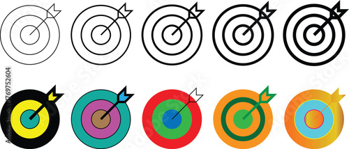 Art & IllustrationTarget Line Icon. Target Outline Vector Logo Illustration Linear. Vector Target Icon In Creative Design