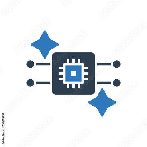 AI Brain Icon - Sparkle Icon