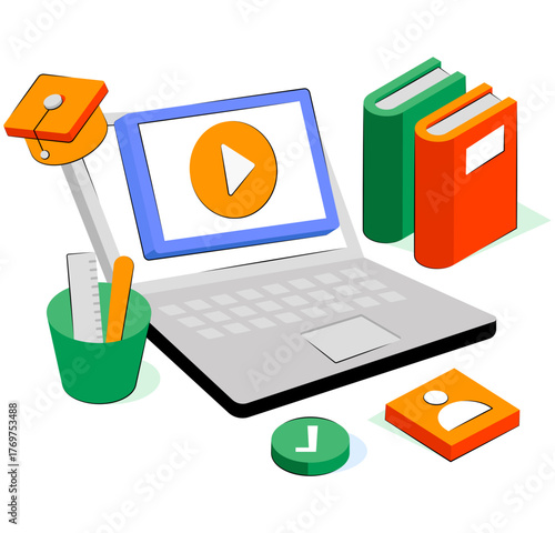 Premium design illustration of educational video