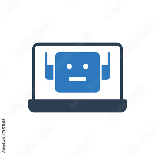 Laptop Robot Icon