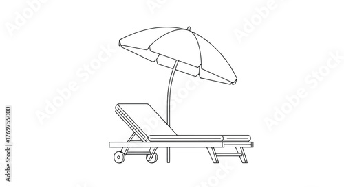 Lounge chair and umbrella