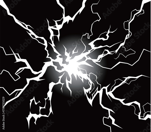 いい感じの雷_放射状_ベクター