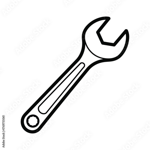 Black and white wrench icon