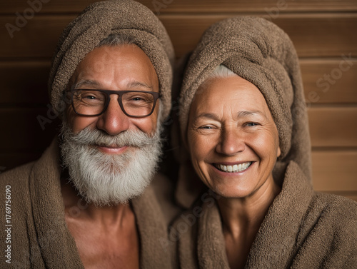 Elderly people relaxing in ...