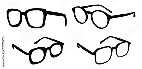 Black smart optical silhouettes set design