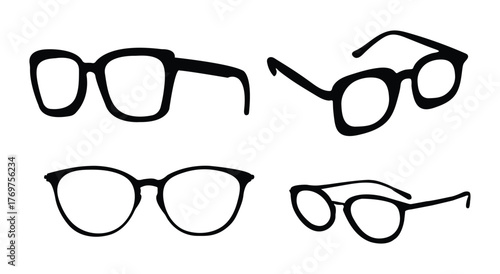 Black digital optical frame set collection