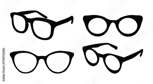 Black digital optical frame set collection