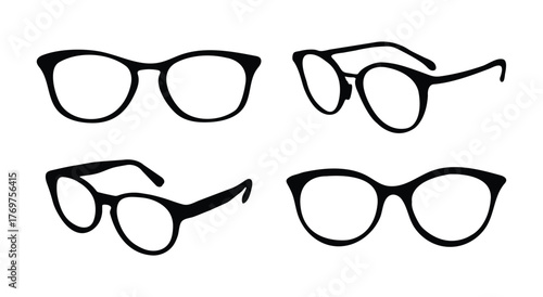 Black digital optical frame set collection