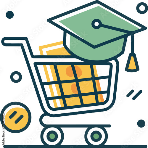 Education investment and student loan concept illustration