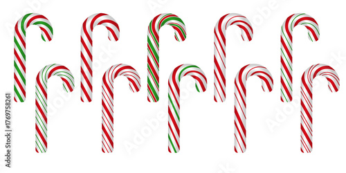 Red and green winter festive candy cane peppermint lollypop decoration
