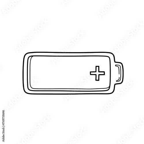 Battery icon Power indicator with a plus symbol representing energy levels