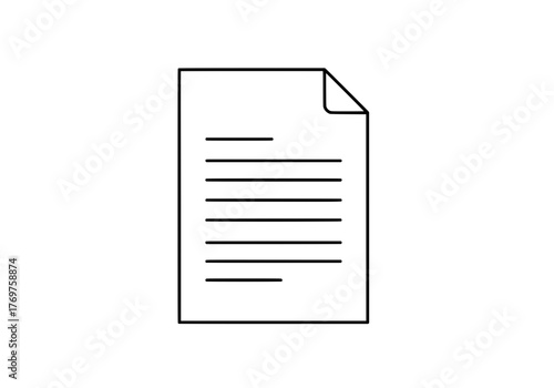 Simple document icon A blank page for notes, content, and information