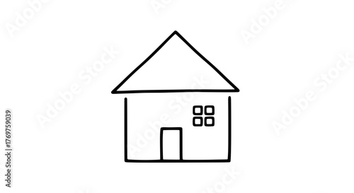 Simple house icon illustration for real estate and home-related concepts