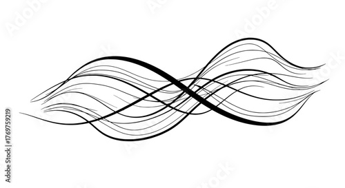 Dynamic Flowing Abstract Wavy Lines - Intertwined Digital Artwork