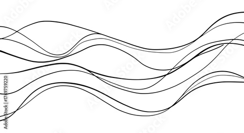 Elegant monochrome lines depicting abstract progress and digital flow design