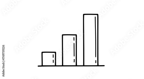 Bar graph showing upward trend in sales or business growth with increasing bars