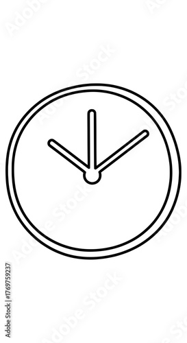 Line art clock icon time, deadlines, past, future, and efficient scheduling