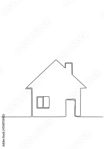 Simple house outline Minimalist home design concept for real estate projects