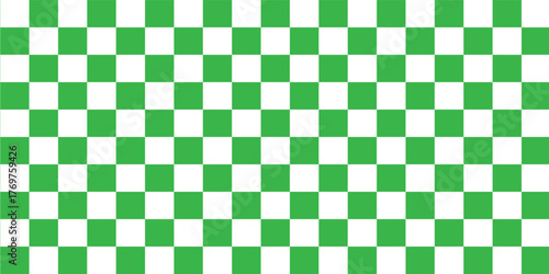 Green and white checkered seamless background. Green and white checkered pattern vector illustration. Modern graphic resource.