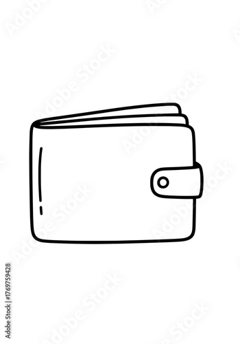 Minimalist Illustration of a Wallet with Money, Financial Stability Concept