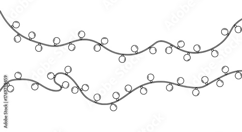 Festive string lights garland decoration holiday illuminated line art