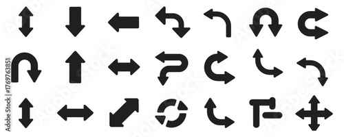 Versatile arrow collection for website design and user interface projects needing clear navigation, direction, and flow indicators in modern style