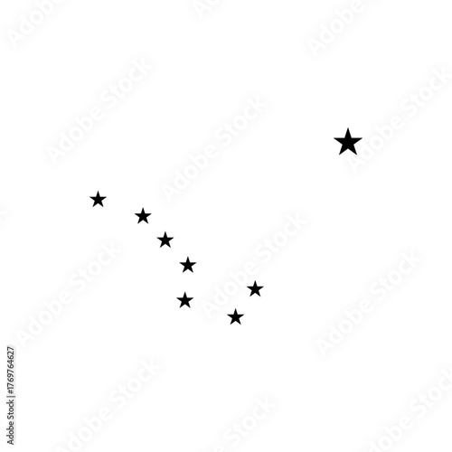 Alaska state black Stars or Big Dipper and Polaris emblem. Alaska flag element