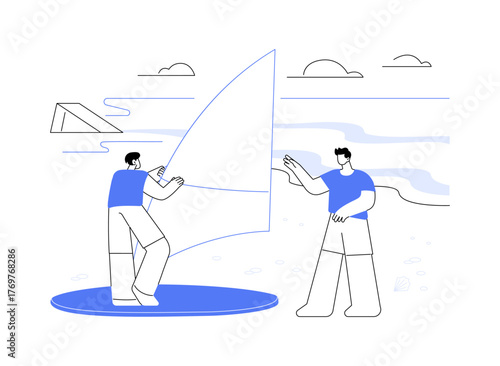 Try windsurfing isolated cartoon vector illustrations.