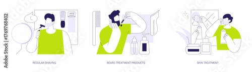 Men self-care isolated cartoon vector illustrations se