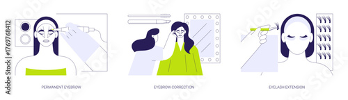 Eyebrow salon isolated cartoon vector illustrations se