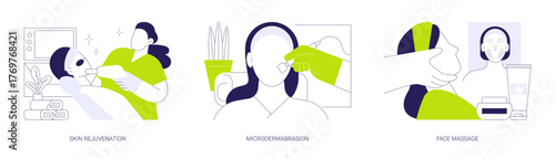 Skin treatment isolated cartoon vector illustrations se