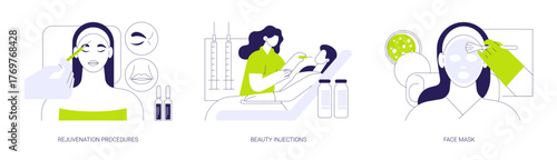 Skin treatment isolated cartoon vector illustrations se