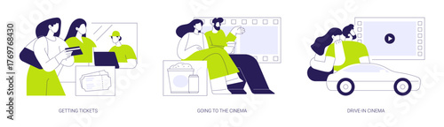 Evening outing isolated cartoon vector illustrations se
