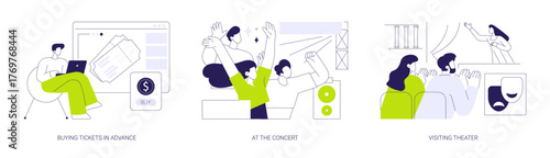 Nighttime leisure activities together isolated cartoon vector illustrations se