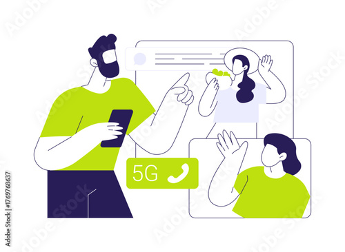 5G video calls isolated cartoon vector illustrations.