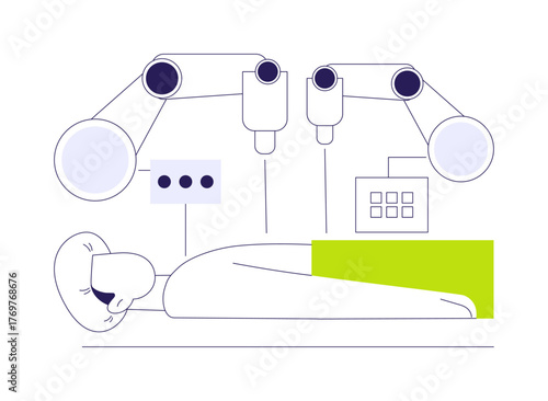 Surgical robot isolated cartoon vector illustrations.