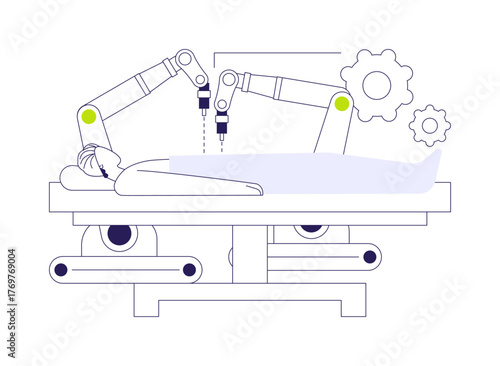 Surgical robot abstract concept vector illustration.