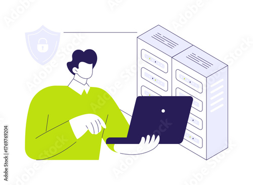 Datacenter security abstract concept vector illustration.